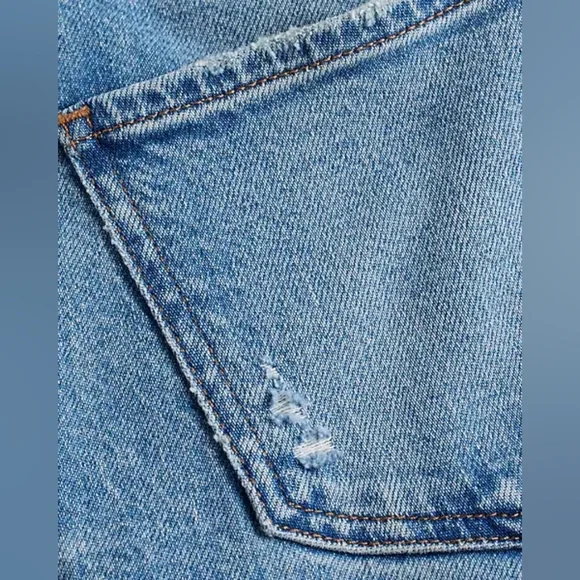 Express High Waisted Light Wash Ripped Cropped Flare Jeans - Size 4 Long - Picture 10 of 13